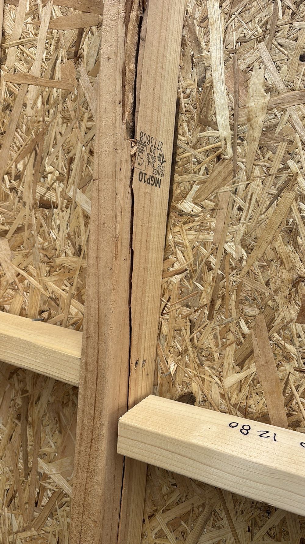 Split stud left standing in the wall, needing replacement or a lamination, Beveridge