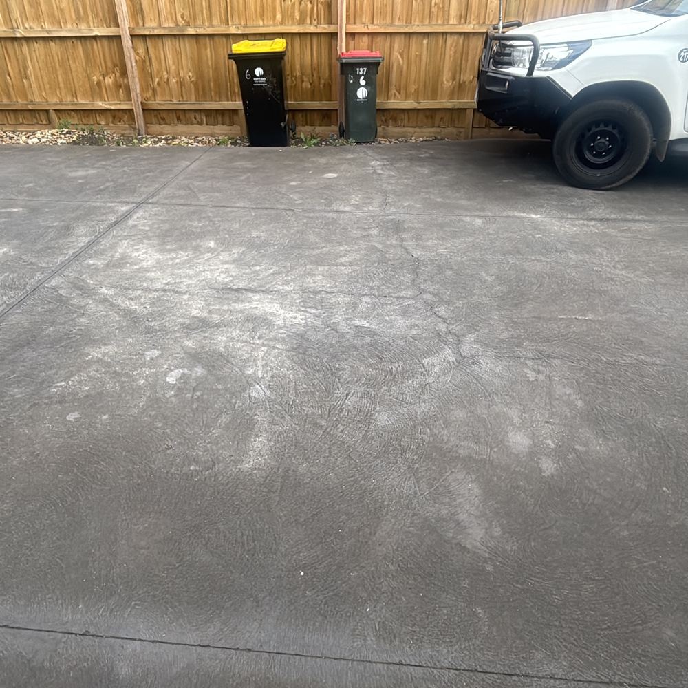 Moderate concrete cracking where too few control joints were cut, found during a defect investigation inspection in Pascoe Vale