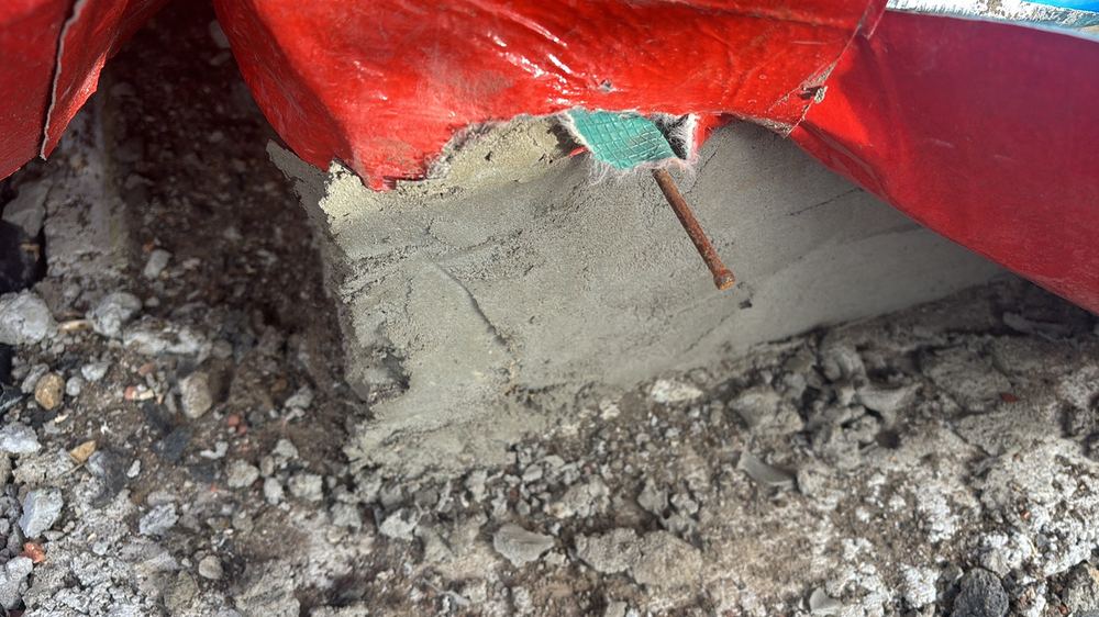 Termite protection breached at the base of the external wall, found during a lock-up inspection in Beveridge